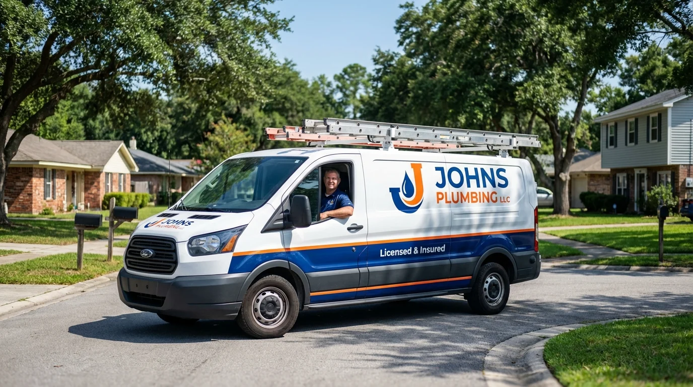 Johns Plumbing LLC service van in Ganado, AZ